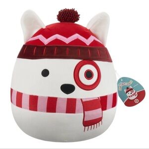 Squishmallows TARGET BULLSEYE Christmas DOG 12 Inch Plush